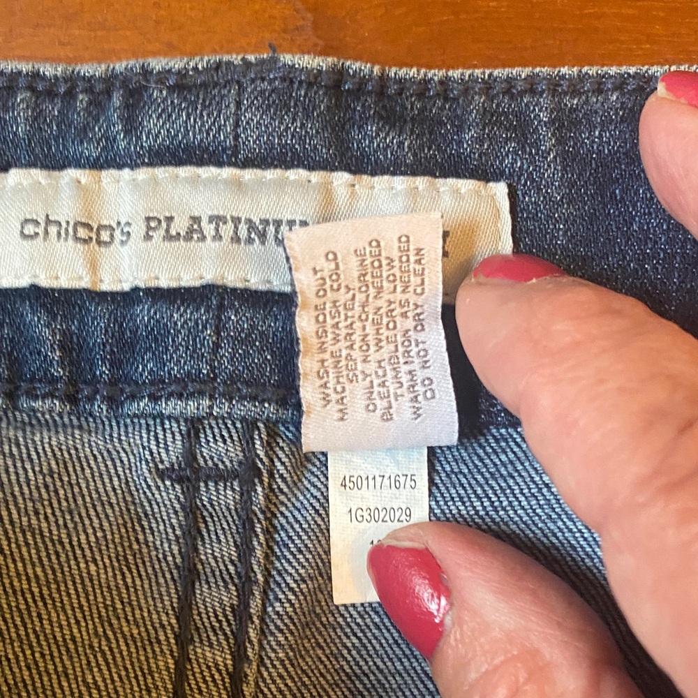 Chico's Dark Blue Straight Leg Jeans - Picture 3 of 11